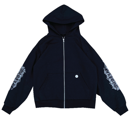 SPIKED ZIP-UP HOODIE