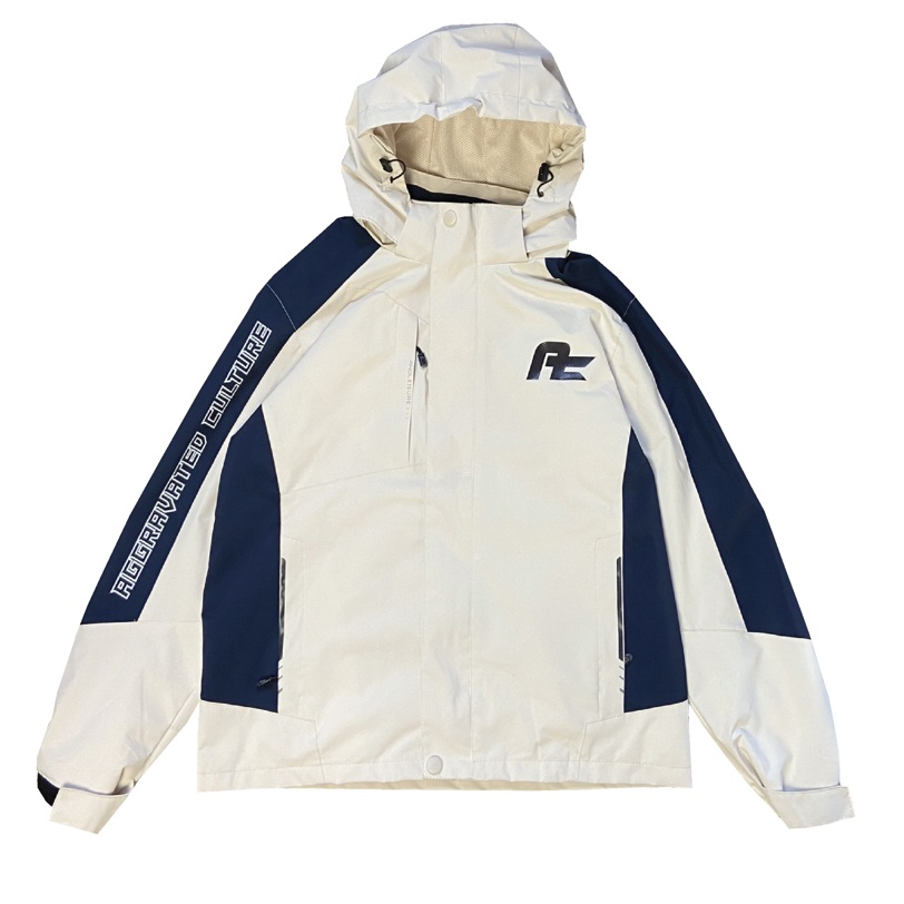 White Tech Logo weather-proof snow jacket